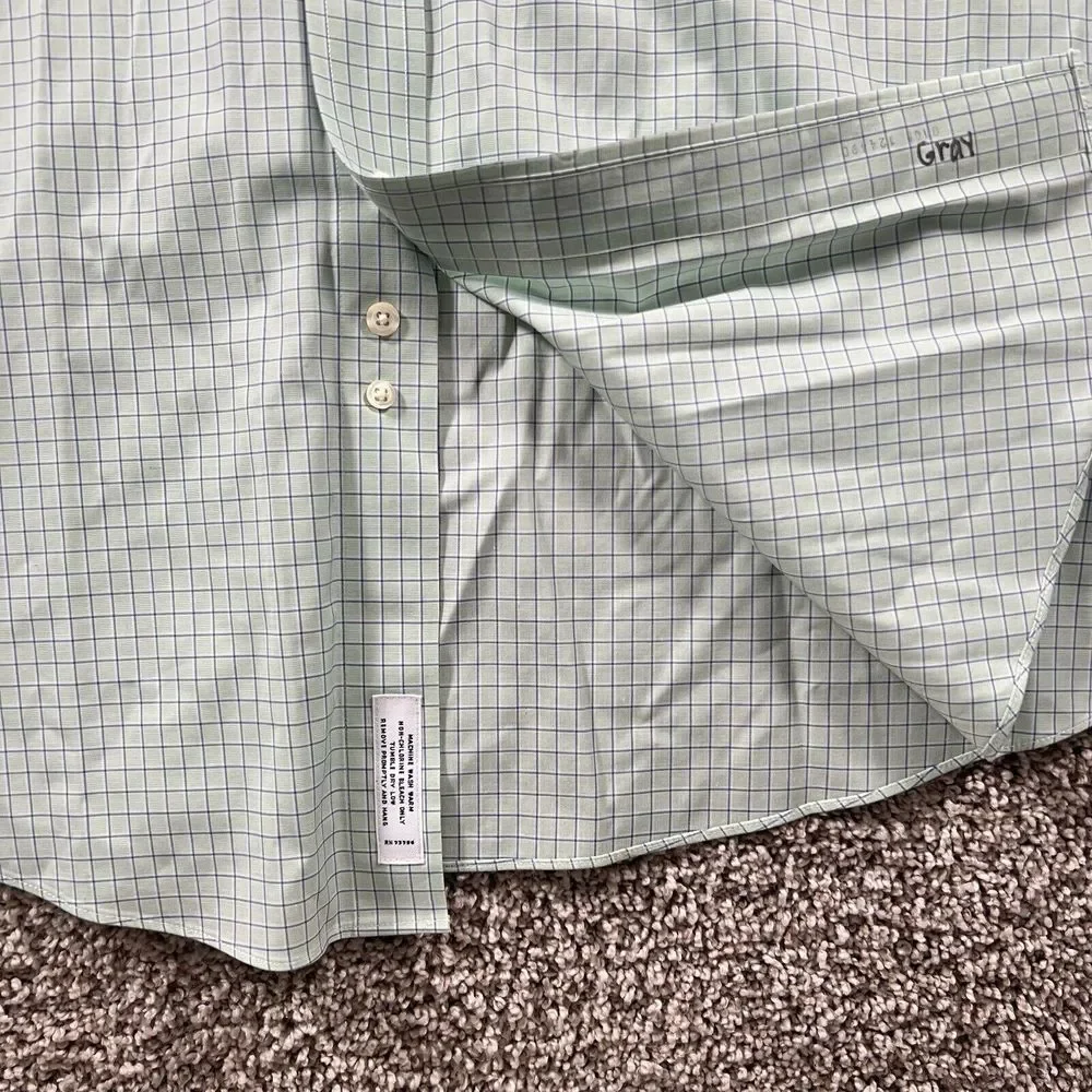Vintage Brooks Brothers 346 Shirt Men 17.5-4/5 Plaid Slim Fit Classiccore Pocket - Picture 7 of 16